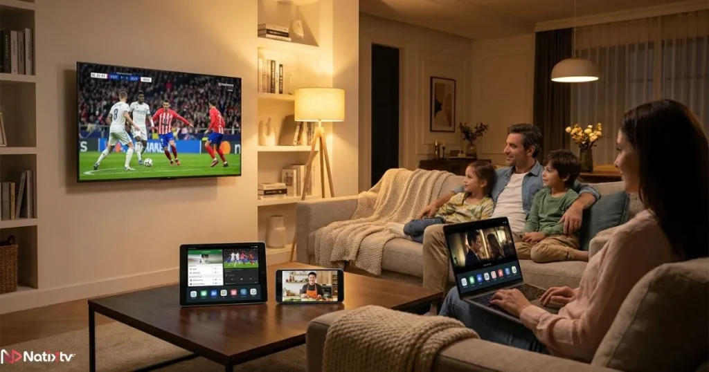 Multi-device IPTV subscription compatibility across smart TVs phones tablets and computers