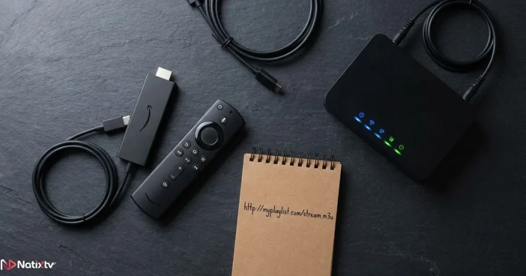 Firestick remote router and M3U URL notes for an IPTV installation guide setup