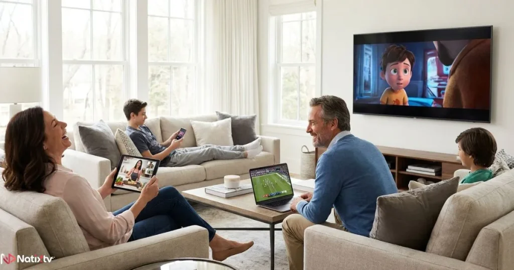 IPTV multi-device streaming service compatible with Smart TVs, tablets and smartphones