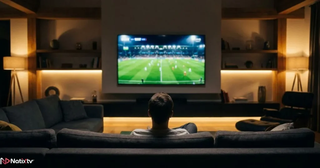 Watching live sports on an IPTV premium services subscription from a Smart TV