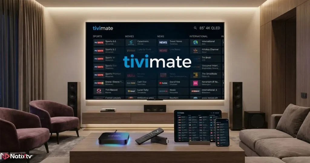 IPTV Subscription connected across multiple devices using Tivimate setup