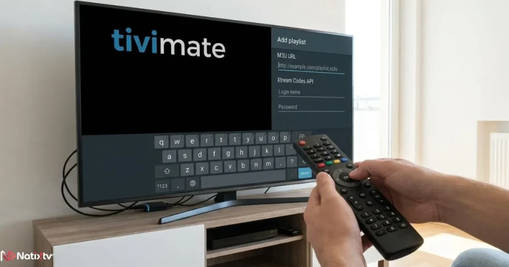 Tivimate setup process for configuring an IPTV subscription on Android TV