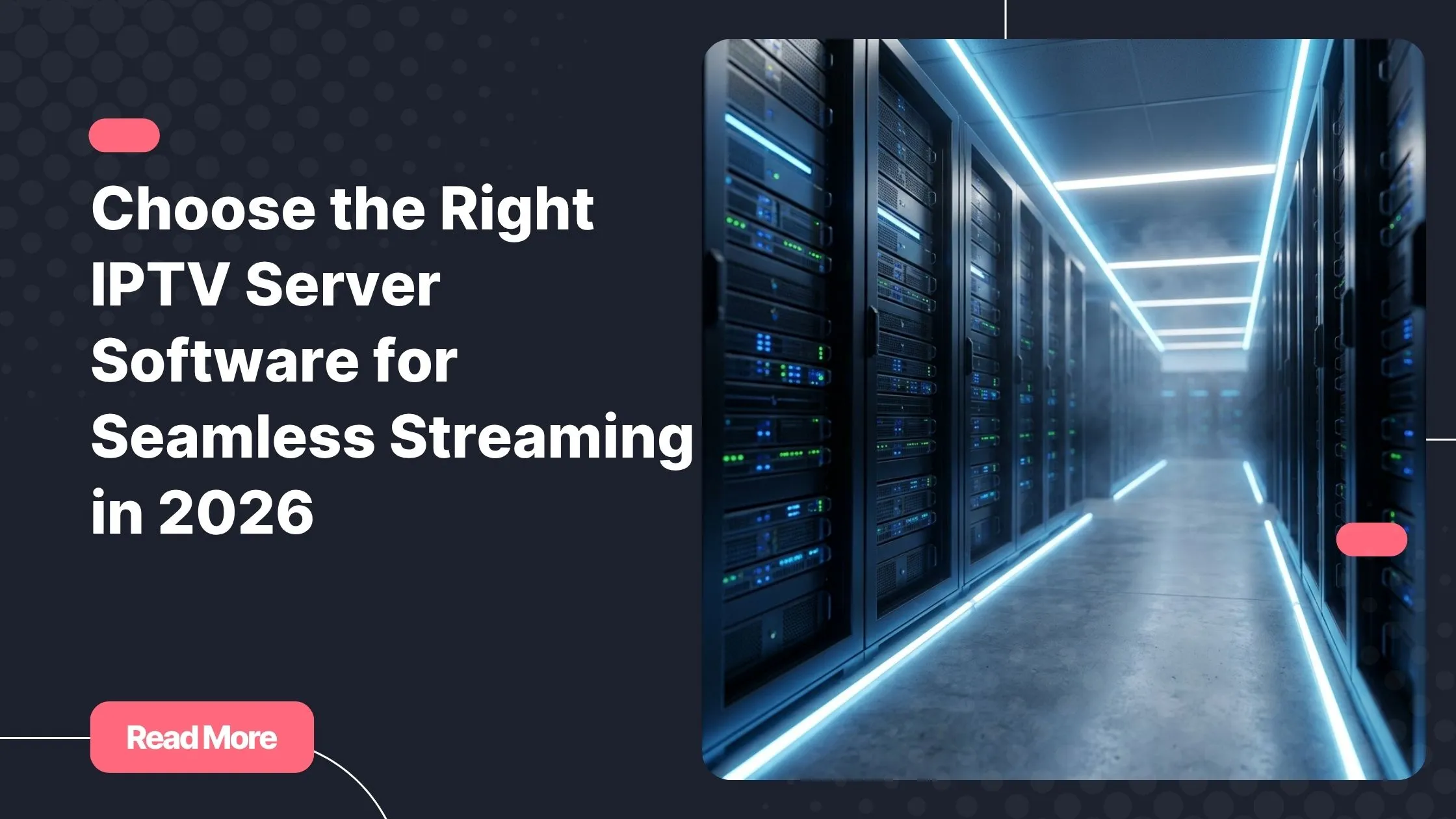Modern IPTV server Software infrastructure inside a professional data center