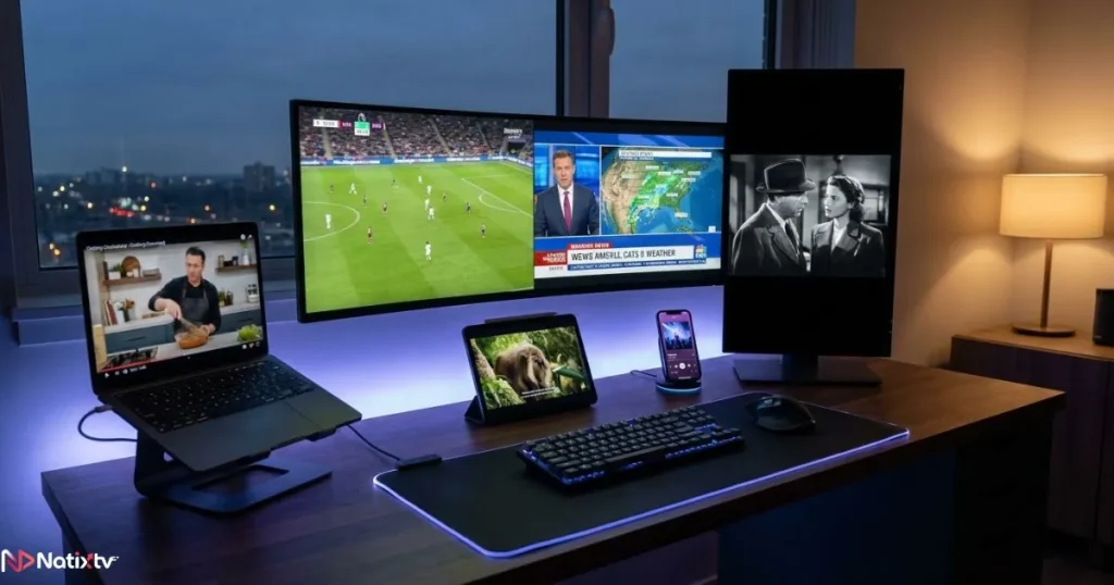 Best free IPTV providers 2026 compared across multiple devices in a home setup