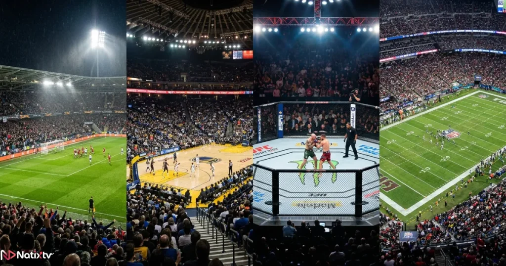 Live sports IPTV coverage across football basketball UFC and NFL leagues
