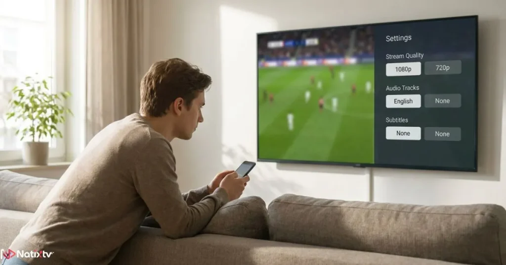 Testing a reliable IPTV service on a Smart TV during a free trial period
