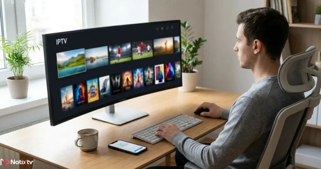 MAG Box IPTV subscription confirmation displayed across a monitor and smartphone