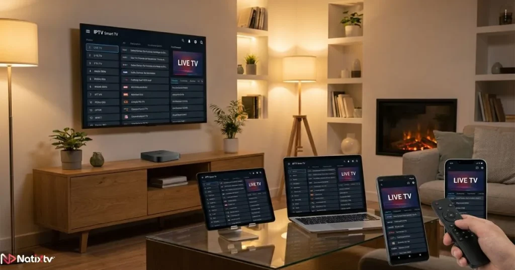 IPTV apps available for Smart TV, Firestick, Android, iPhone, and PC streaming