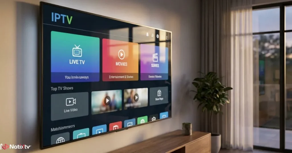 Close-up of a best 4K IPTV service delivering vibrant Ultra HD picture quality on a Smart TV.