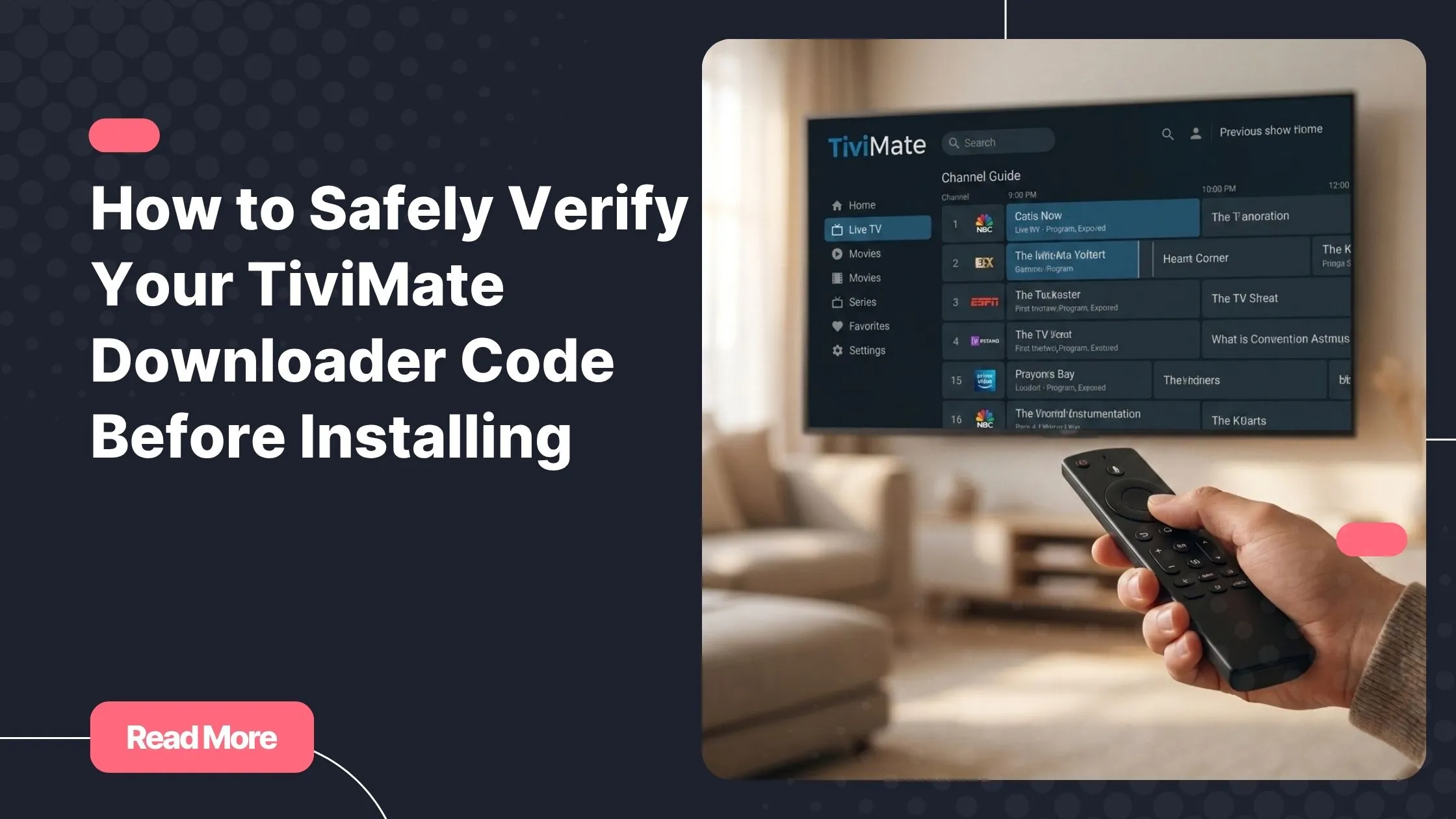 Using a remote to navigate a TiviMate Downloader code setup on a smart TV