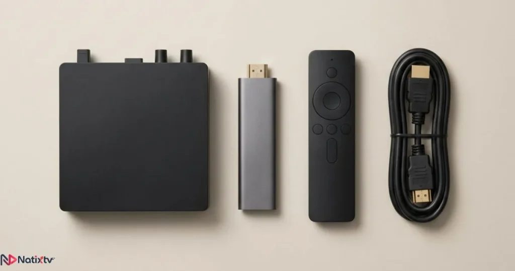 IPTV devices compatible with HDMI including streaming box and HDMI adapter for IPTV