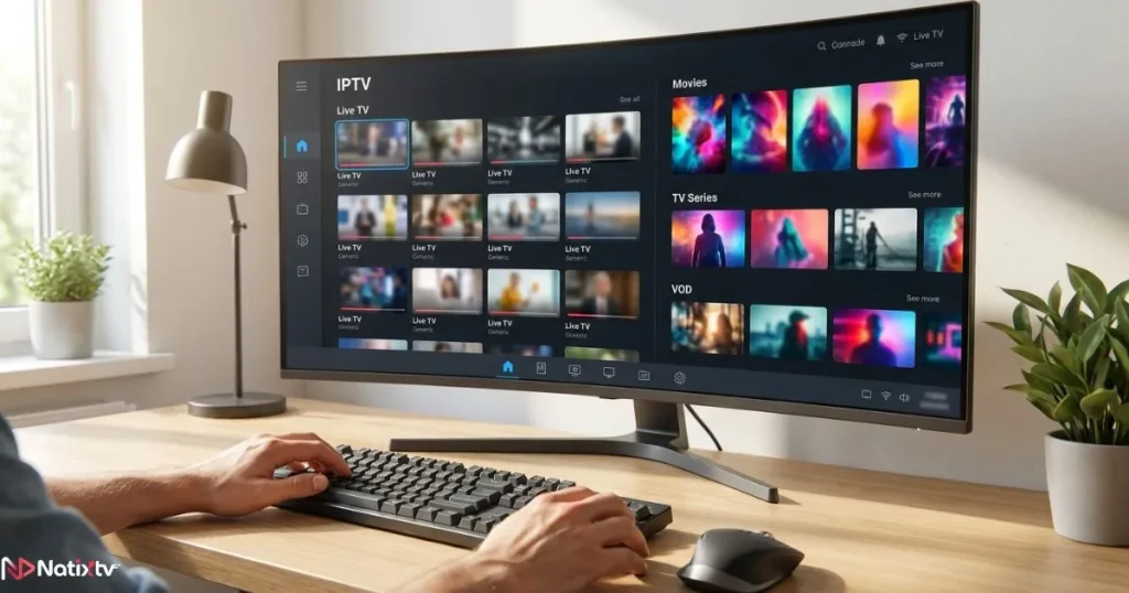 IPTV player for PC keyboard and mouse navigation