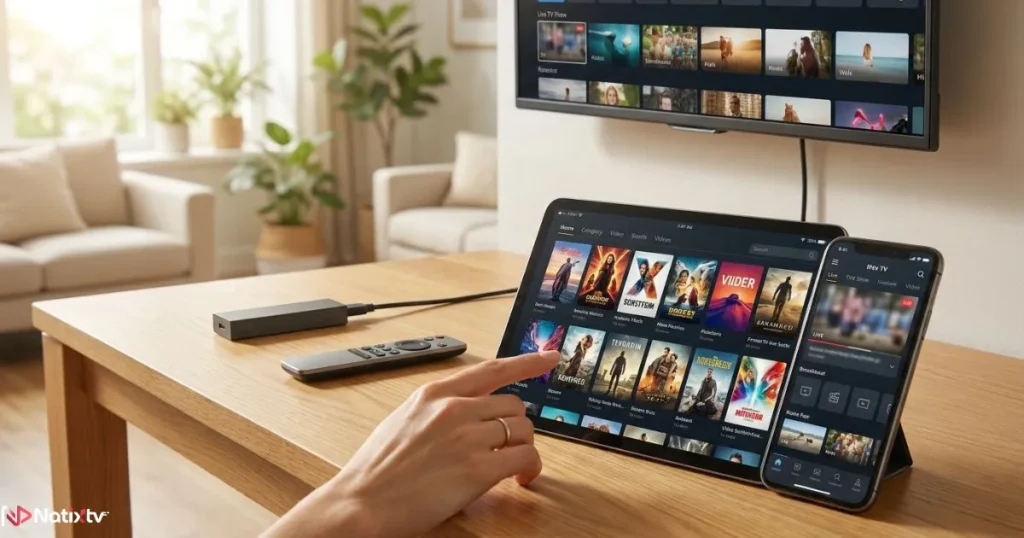 IPTV device compatibility across Smart TV tablet smartphone and streaming device