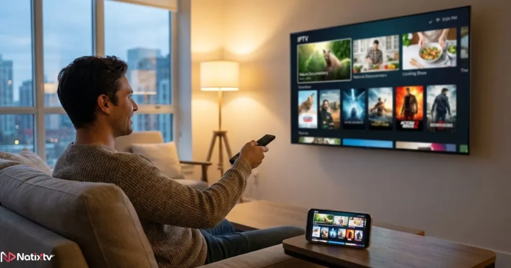 Flexible IPTV services trial tested on a Smart TV and smartphone at home