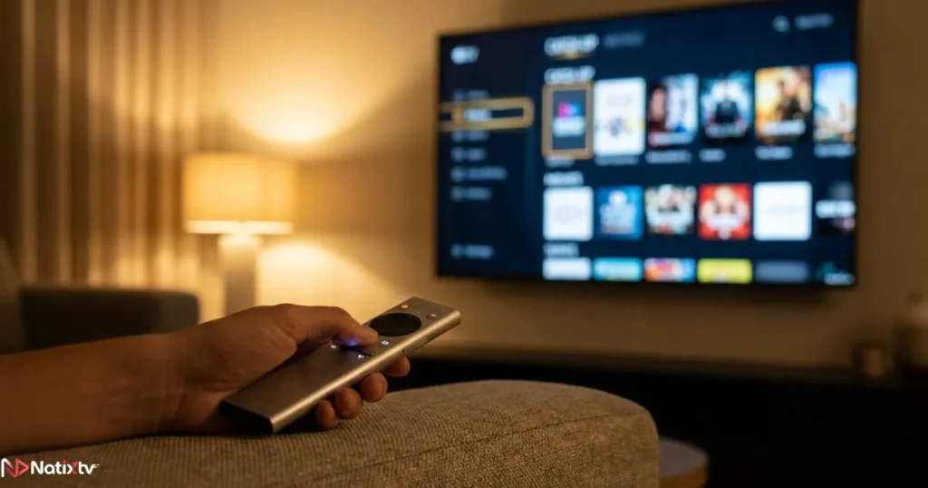 IPTV catch-up TV and VOD browsing interface on a smart television